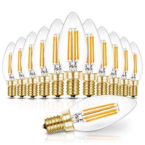 Hizashi E12 Candelabra LED Light Bulb 40 Watt 90+CRI Chandelier Light Bulbs Dimmable, B10 LED Candelabra Bulbs, 4W, 450LM 2700K Soft White, Candle Light Bulbs, UL Listed, 9 Pack