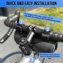 WOTOW Bike Handlebar Bag Waterproof - Bicycle Handlebar Bag with Large Reflective Area & Strips, Bike Front Pouch with Waterproof Zipper Shoulder Strap Removable Straps for Cycling (Cuboid, 2.7L)