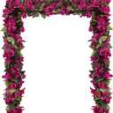 Artificial Bougainvillea Garland,4PCS 7.2ft/Piece Pink Flower Garland Faux Silk Bougainvillea Vines Artificial Decor for Wedding Arch Table Home Garden(Deep Pink)