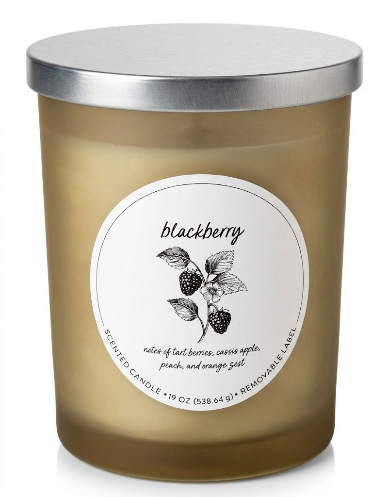HD Designs Frosted Jar Candle - White Blackberry