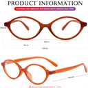 AIEYEZO Small Oval Blue Light Glasses for Women Fashion Retro TR90 Oval Frames Computer Screen Glasses (Orange Red)