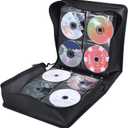 CD/DVD Case Wallet Storage Holder - 400 Capacity Disc Case Booklet Album Box (Black, Rose)