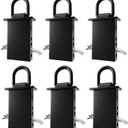 6 Pack Heavy Duty 1/2" Stake Pocket D Rings,12,000 lbs Break Strength Adjustable Tie Down Anchors for Flatbed Trucks & Utility Trailers | 4 Hole Adjustment