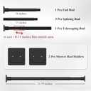 UIOSANRT Matte Black Shower Curtain Rod 31-79 inches with Holders, Stainless Steel Shower Rod & Tension Rod, Adjustable Tension Shower Curtain Rod for Bathroom, Windows, Closet