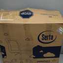 Serta Essential Armless TaskChair, Small Desk Chairs with Wheels, Breathable Mesh Back and Faux Leather, Quality Foam Cushion Seat for Comfort, Minimal Design for Vanity Table, Black