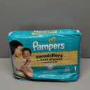 Pampers Swaddlers Diapers, Size 1 (8-14 lbs), 32 Count, Absorbent, Keeps Baby Dry and Comfortable, Skin Safe Disposable Baby Diaper