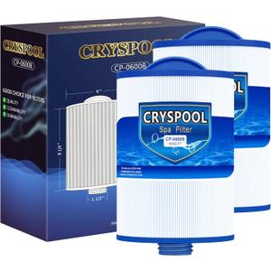 Cryspool 06008 Filter Compatible with 6CH-940, PWW50P3 (NOT PWW50P4), FC-0359, Viking Spa Hot Tub Filter, 45 Sq. Ft Spa Filter Cartridge, 2 Pack