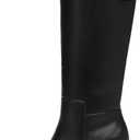 TYNDALL Womens Knee High Boots Platform Chunky Heel Black Boot for women (Black)