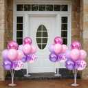 4 Sets Pink and Purple Balloons Centerpieces for Table, Pastel Purple Pink Balloons Stand Kit for Table, Girls Women Birthday Wedding Bridal Baby Shower Party Decorations