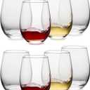Stemless Wine Glasses Set of 8, 18oz Red White Wine Glasses,Lead-free Wine Glasses for Home, Party, Wedding, Ideal Wine Accessories Gift,Clear