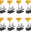 Window Locks, 8 Sets Sliding Security Window Lock with Key for Vertical & Horizontal Sliding Windows & Sliding Doors, Adjustable Window Locks Security Window Stoppers for Patio Bedroom Home and Office