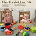 GILOBABY Play Kitchen Accessories, Play Food Sets for Kids Kitchen Playset with Pots and Pans Set, Cooking Utensils, Preschool Learning Education Toys for Toddlers, Birthday Gifts for Girls (Red)