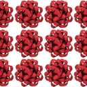 The Gift Wrap Company Decorative Glitterati Lotus Bows, Medium, Red, Pack of 12