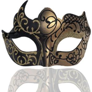 Ubauta Masquerade Mask for Women Halloween Costume: Elegant Phoenix Glitter Half Face for Mardi Gras Cosplay Carnival (Gold & Black)