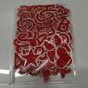 82 PCS Rhinestones Letter Patches Alphabet A-Z, Self Adhesive Number Patch 0-9 Glitter Stickers, Bling Star Butterfly Flower Iron on Letters for Clothing Bags Hats DIY Works(Red)