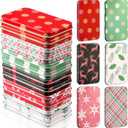Zhengmy 18 Pcs Christmas Gift Card Boxes Holder Christmas Tins with Lids Card Boxes Bulk 6 Designs 4.33" x 2.6" x 0.6" Metal Tins for Xmas Holiday Present Stocking Stuffers Money Cookie Party Favor