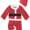 babygoal Unisex Baby Christmas Long Sleeve Romper with Matching Hat  Cozy 1 Piece Outfit for Boys & Girls (3-6 Months)