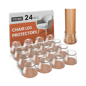 16Pcs Chair Leg Floor Protectors for Hardwood Floors Silicone Covers Felt Pads Furniture Leg Caps Anti-Scratch Reduce Noise Fit (1-5/16" to 2")