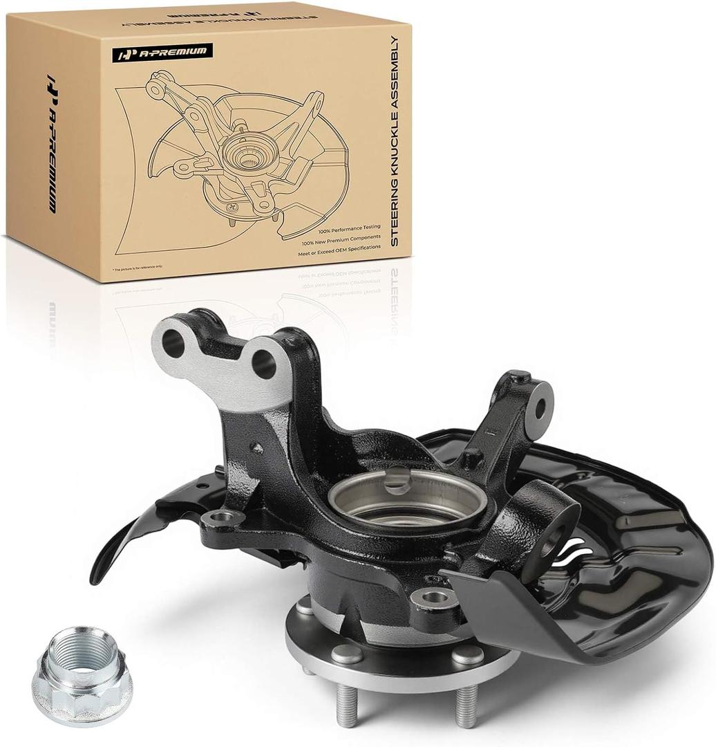 A-Premium Front Right Steering Knuckle & Wheel Bearing Hub Assembly Compatible with Toyota Highlander 2008-2017 & Lexus RX350 RX450h 2010-2015, Passenger Side