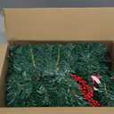 FUNPENY 9 FT Artificial Christmas Garland, Pre-Lit 50 LED Battery Operated Lighted Xmas Garland with 8 Modes for Indoor Holiday Door Home Decorations (Red)