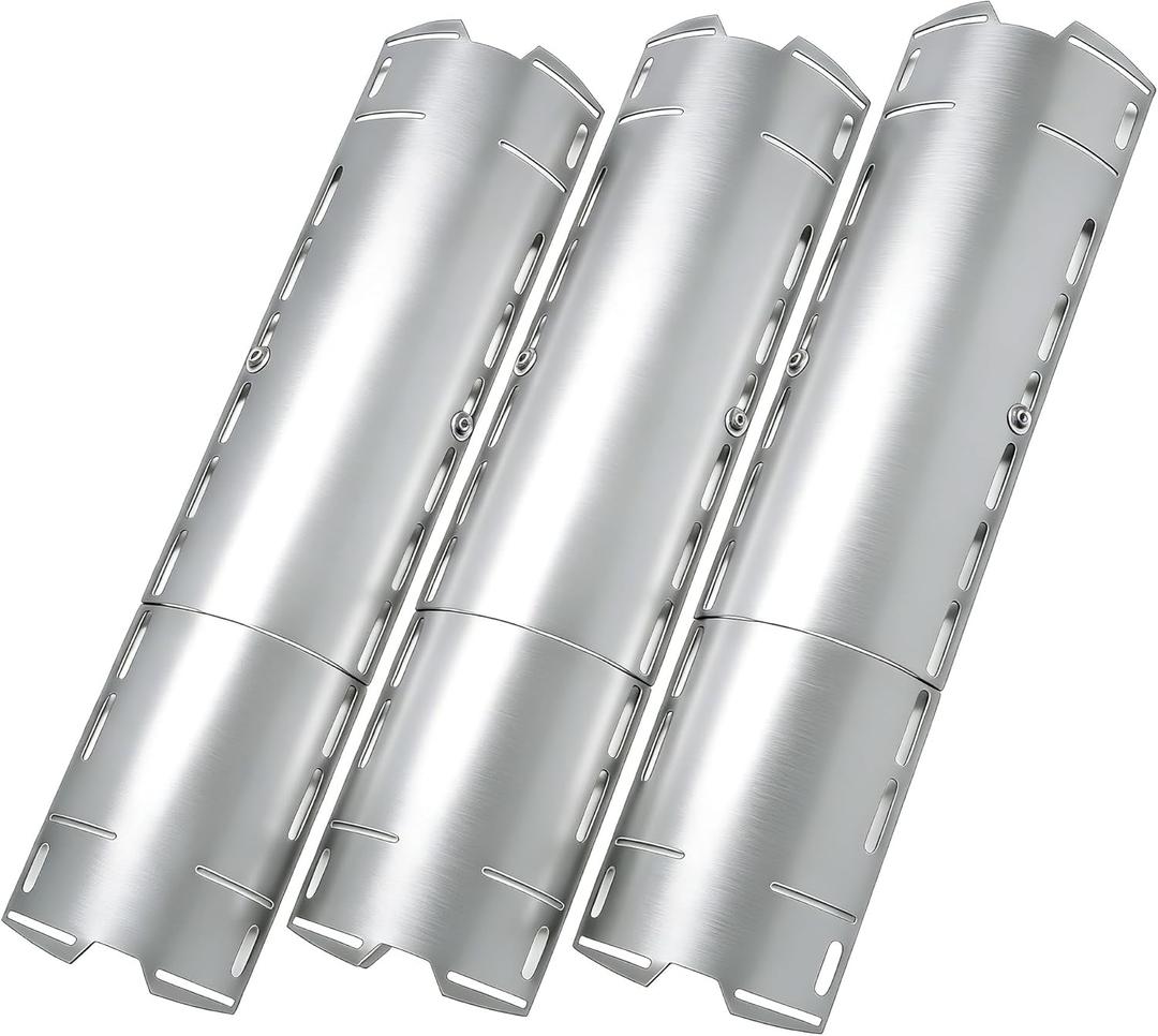Universal Adjustable Grill Heat Plates, Heat Tents, Flame Tamer Burner Covers, Heavy Duty Heat Plate Shield, Stainless Steel Grill Replacement Parts, Extends from 12" up to 18" L, 3 Pack