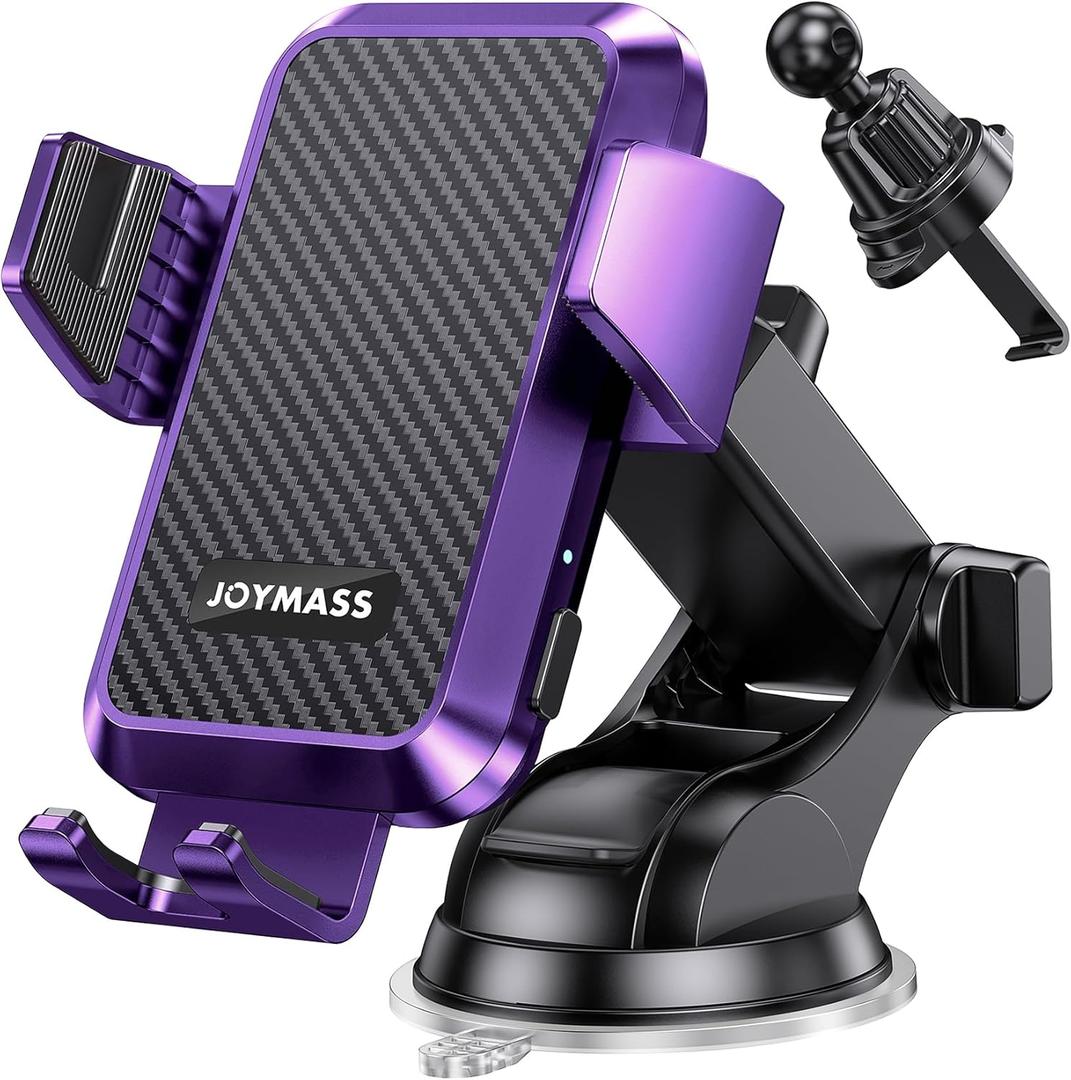 JOYMASS Wireless Car Charger, Phone Holders for Your Car, 15W Auto Clamping Phone Mount Car Accessories for iPhone 16 15 14 13 12 Mini Pro Max, Samsung Galaxy S24 Ultra S23 S22+ Note 20, etc - Purple