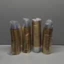 WDF 200 Pack Gold Plastic Cups - 9 Oz Elegant Clear Plastic Cups Gold Rimmed - Fancy Disposable Party Cup Wedding Cup Drinking Tumblers Cocktail Glasses for Thanksgiving