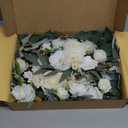 Faux Arch Flower Swag Set of 2 for Wedding Welcome Signs Floral Swag Wedding Reception Ceremony Signs Decor (White)