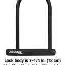 Master Lock Black Bike Lock with Key, Standard Size U-Lock for Bicycles and Other Outdoor Equipment, Anti-Theft Lock for Bikes, 8320D