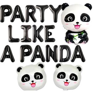 2 x JeVenis Party Like A Panda Balloon Party Like A Panda Banner Panda Birthday Decoration Panda Party Decoration Panda Party Supplies Panda Balloon