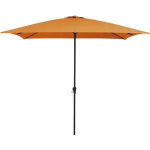 MEWAY 8x10 ft Rectangular Patio Umbrella Outdoor Umbrella with Crank, Table Market Umbrella 6 Sturdy Ribs UV Protection for Garden, Pool, Backyard, Orange