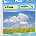 Reastar Glossy Photo Paper 8.5 x 11, 36 Sheets Inkjet Photo Printer Paper, Instant Dry Picture Paper for DIY Chip Bag, Flyers, Cards, Calendars and Brochures(180gsm/48lb)