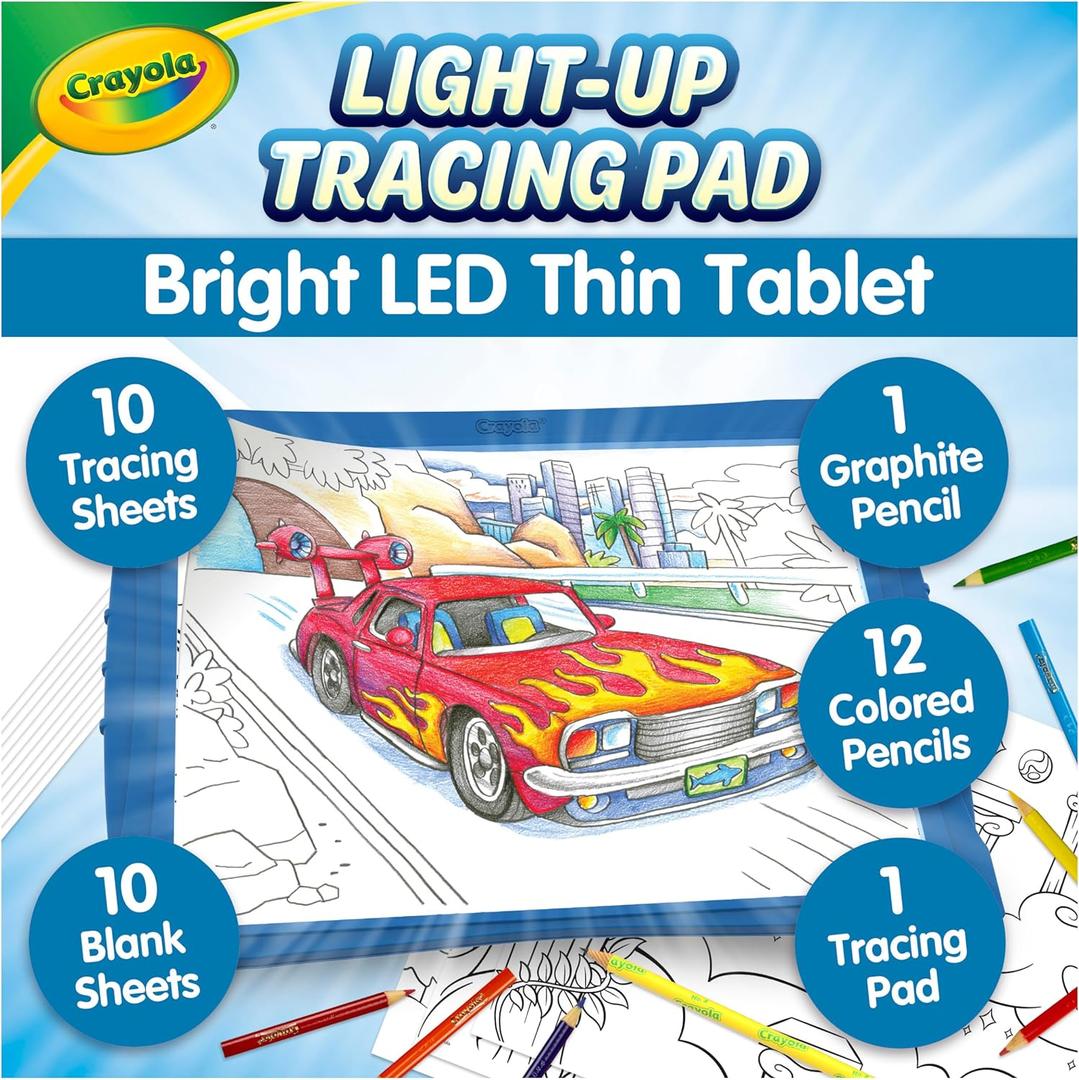 Crayola Light Up Tracing Pad - Blue, Drawing & Tracing Projector for Kids, Essential Easter Basket Stuffers & Gifts, Sketching Light Box Table, Toys for Kids, Ages 6+
