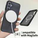 Magnetic for Samsung Galaxy A16 5G Case, with [Tempered Glass Screen Protector][Compatible with MagSafe][Military Grade Shockproof] Slim Translucent Matte Phone Case for A16 5G-Black