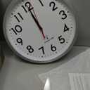 DAXSMY Atomic Wall Clock Analog 14 Inch Battery Operated Modern Decorative for Living Room Kitchen Office Bedroom Bathroom(Silver)