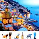 MINIWAN 500 Piece Jigsaw Puzzles for Adults & Seniors - Positano Italy Coast Landscape Puzzle, 23"x15" Adult Puzzle with Letters on Back, Unique Shaped Pieces, Home Decor & Gift
