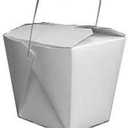White Chinese Asian Paper Take Out Box with Wire Handle, Leak and Grease Resistant Stackable to Go Boxes (50, 8 OZ)