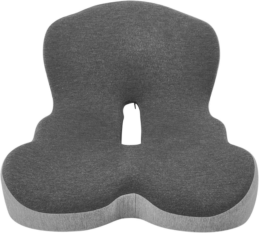 Buttocks Cushions Office Chair Cushion with Backrest (Classic Black)