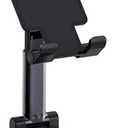 Adjustable Cell Phone Stands for Desk, Aluminum Folding Phone Holder with Stable Base and Charging Port for 4-12.9 Inches Smart Phone, Tablet (Black)