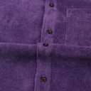 Men's Corduroy Shirt Long Sleeve Button Down Workwear Regular Fit Casual Shirt (Purple, M)