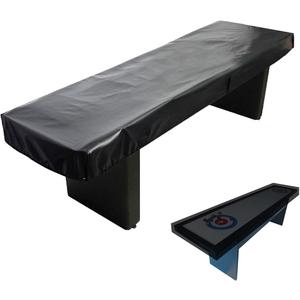 COOSOO Shuffleboard Table Cover Waterproof Outdoor 9FT 12FT 14 FT Shuffleboard Table Cover Weather Resistant Dustproof Furniture Protective Black