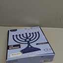 LED Electric Blue Hanukkah Menorah with Special Effects - Battery/USB Powered, Star of David, 4 Lighting/Blinking Modes, Large LED Bulbs, Chanukah Traditional Electric Menorahs - Navy Blue