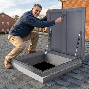 30" X 36" Roof Access Hatch, Galvanized Steel Roof Security Door, 30x36in
