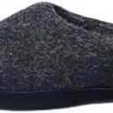 Nootkas Felted Merino Wool 'Astoria' Mule House Slipper for Men and Women (7.5-8 Women/5-5.5 Men, Charcoal/Black)
