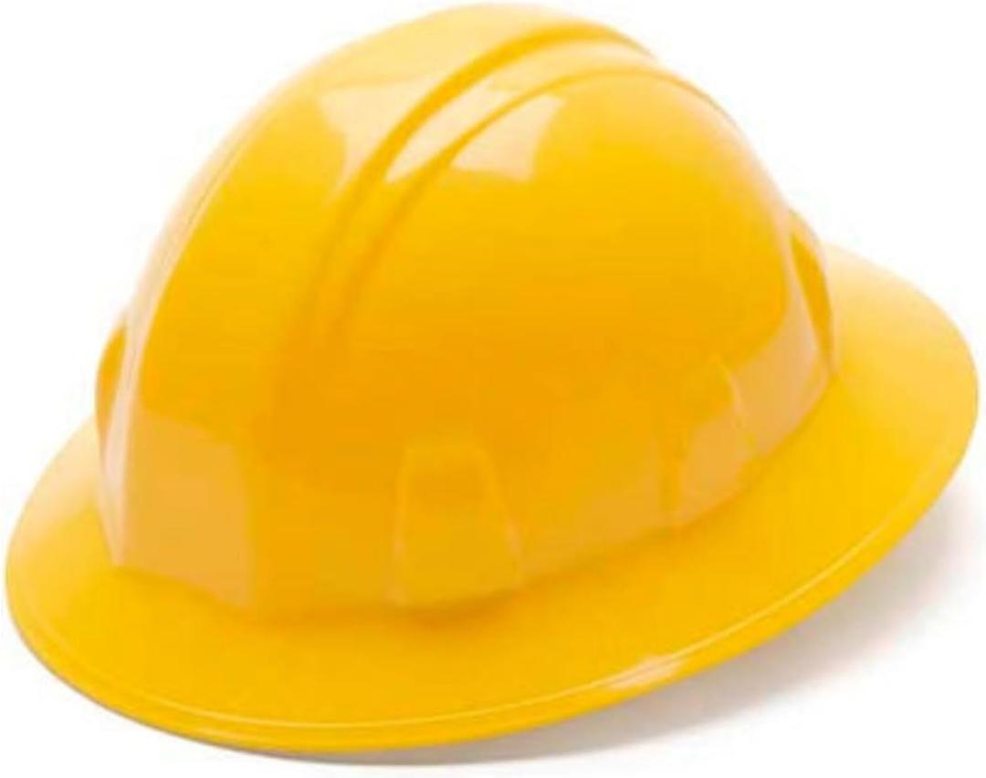 Pyramex HP24130 Full Brim Hard Hat 4 Point Ratchet Suspension - Yellow