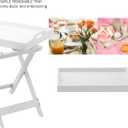 Lavish Home Folding TV Tray Table - Contemporary Side Table with Removable Tray Top for Food Serving, Meals, or Decor in Living Room, Bedroom, or Home Office (White), 22" X 12.5" X 23"