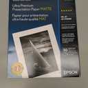 Epson Ultra Premium Presentation Paper MATTE (8.5x11 Inches, 50 Sheets) (S041341),White