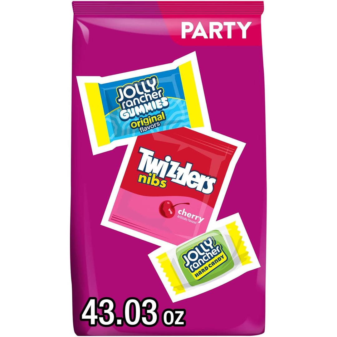 JOLLY RANCHER and TWIZZLERS Assorted Fruit Flavored Candy Party Pack, 43.03 oz (EXP 04/01/26)