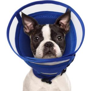 Dog Cone for Dogs After Surgery,Foldable Dog's Cone Collar,Adjustable E Collar Alternative to Stop Licking,Pet Cones for Dog & Cats,Doggy Surgery Collar,Dogs Recovery Collars & Cones,Blue,S (S(Neck Girth:9.4"-11.8"))