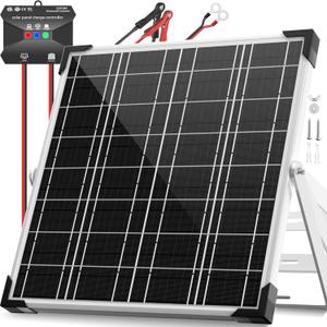 Voltset 12V Solar Battery Charger - 20W Waterproof Solar Panel Kit with Smart MPPT Controller - Trickle Charger Maintainer for Car RV Boat Marine Trailer, Automotive Trailer Truck Motorcycle